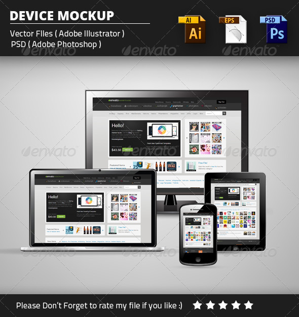 GraphicRiver Device Mockup Vector & PSD 8376828 GraphicRiver Device Mockup Vector & PSD 8376828