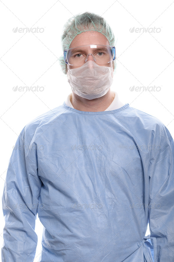 Middle-aged nurse or doctor in surgical scrubs (Misc) Photo Download