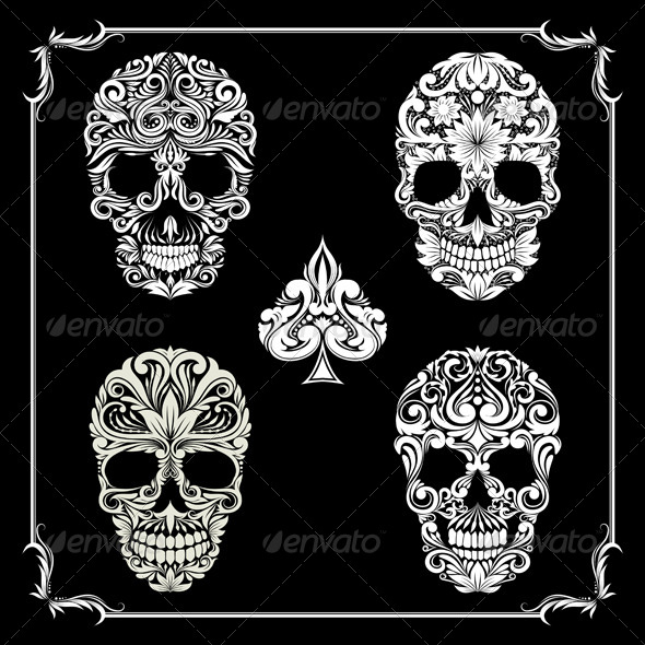 Black Skull Ornamental (Characters)