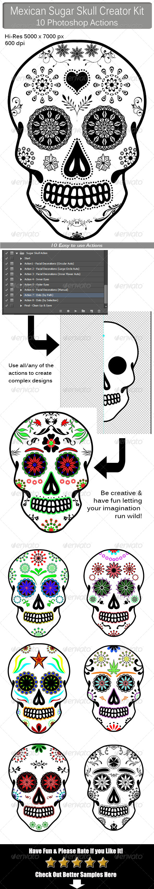 GraphicRiver Mexican Sugar Skull Creator Kit 8407720 GraphicRiver Mexican Sugar Skull Creator Kit 8407720