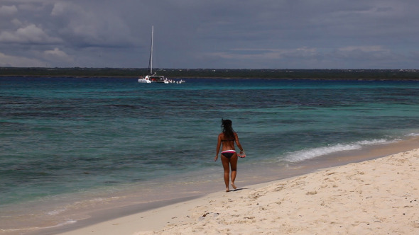 Woman Running On The Beach Woman Running On The Beach
