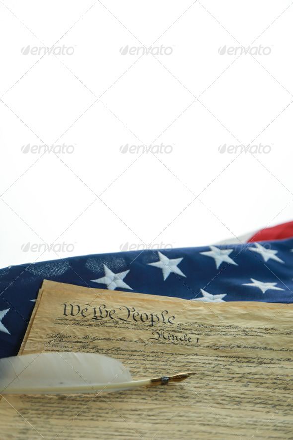 American Constitution with US Flag (Misc) Photo Download