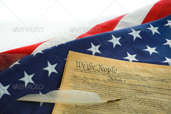 American Constitution with US Flag (Misc) Photo Download