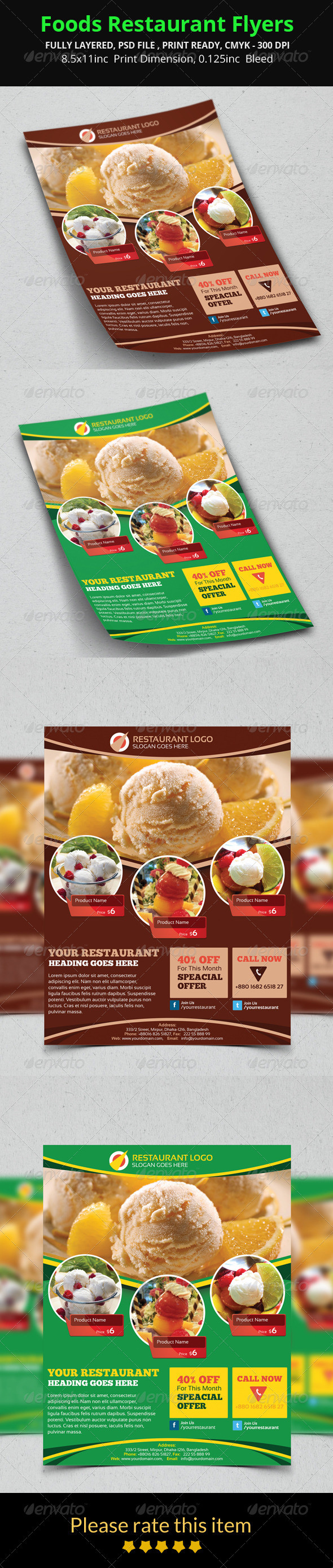 Foods Restaurant Flyers (Restaurant)