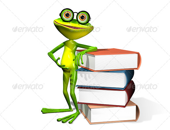 GraphicRiver Frog And Books 8409492 GraphicRiver Frog And Books 8409492