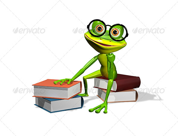 GraphicRiver Frog And Books 8409502 GraphicRiver Frog And Books 8409502