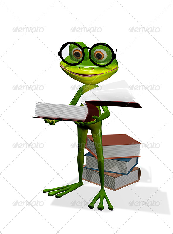 GraphicRiver Frog And Books 8409505 GraphicRiver Frog And Books 8409505