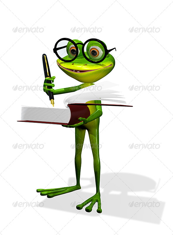 GraphicRiver Frog And Books 8409625 GraphicRiver Frog And Books 8409625