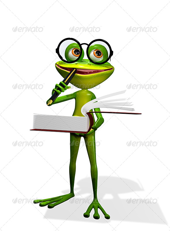 GraphicRiver Frog And Books 8409684 GraphicRiver Frog And Books 8409684