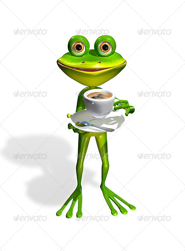 GraphicRiver Frog with a Cup of Coffee 8409717 GraphicRiver Frog with a Cup of Coffee 8409717