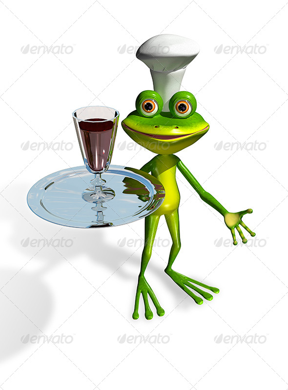 GraphicRiver Frog With A Glass Of Wine On A Tray 8409815 GraphicRiver Frog With A Glass Of Wine On A Tray 8409815