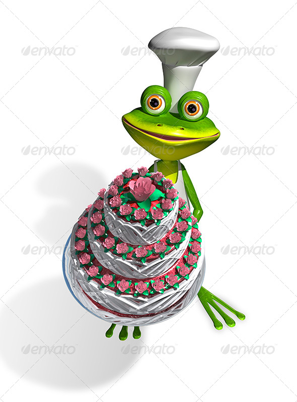 GraphicRiver Frog Chef with Cake 8409886 GraphicRiver Frog Chef with Cake 8409886