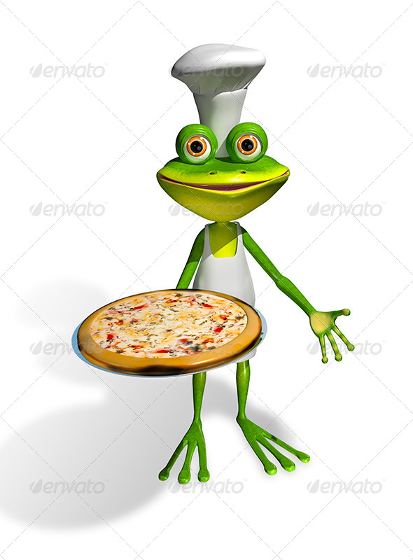 GraphicRiver Frog Chef With Pizza 8410036 GraphicRiver Frog Chef With Pizza 8410036