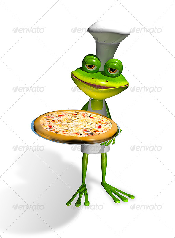 GraphicRiver Frog Chef With Pizza 8410041 GraphicRiver Frog Chef With Pizza 8410041