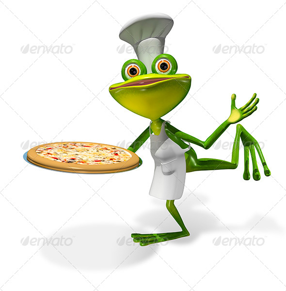 GraphicRiver Frog Chef With Pizza 8410043 GraphicRiver Frog Chef With Pizza 8410043