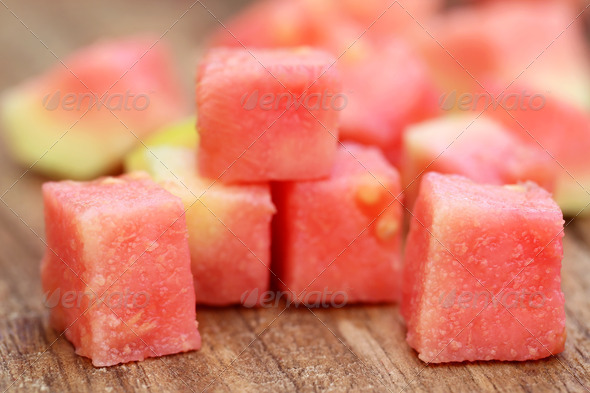 Fresh guava on wooden surface (Misc) Photo Download