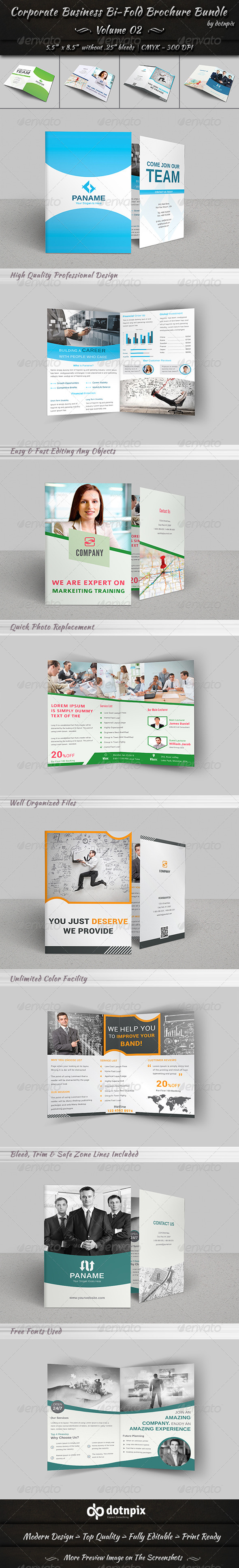 Corporate Business Bi-Fold Brochure Bundle v2 Corporate Business Bi-Fold Brochure Bundle v2