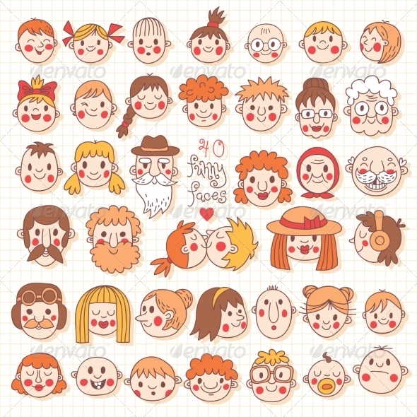 GraphicRiver Funny Faces 8410886 GraphicRiver Funny Faces 8410886
