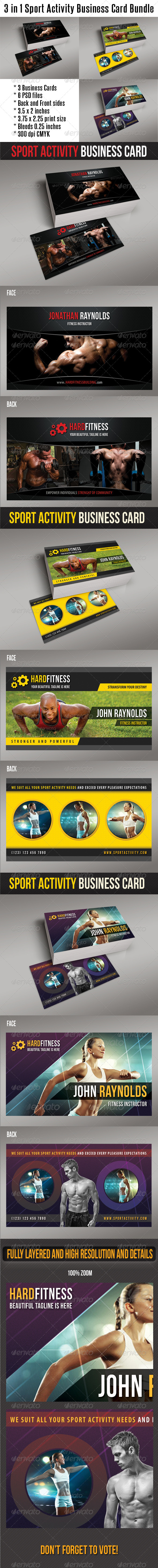 GraphicRiver 3 in 1 Sport Activity Business Card Bundle 01 8412353 GraphicRiver 3 in 1 Sport Activity Business Card Bundle 01 8412353
