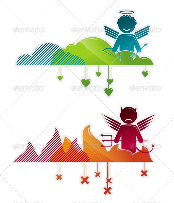 GraphicRiver Vector Illustration with Angel and Devil 8413138 GraphicRiver Vector Illustration with Angel and Devil 8413138