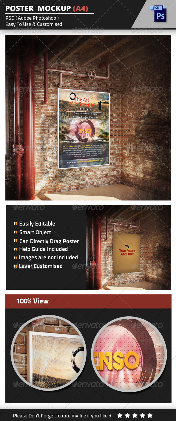 GraphicRiver Poster Mockup Vintage Style 8408599 GraphicRiver Poster Mockup Vintage Style 8408599