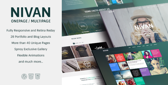 Nivan - One Page / Multi Page WordPress Theme