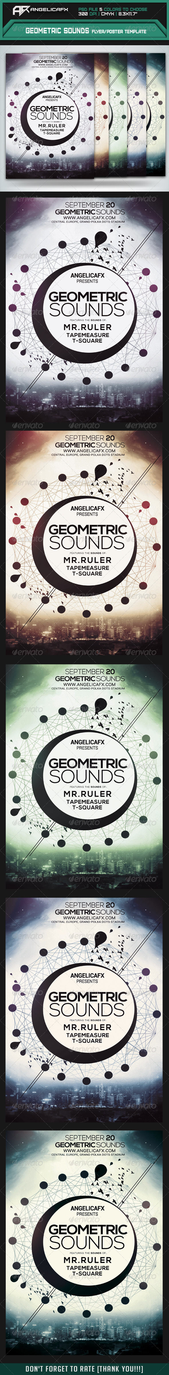 Geometric Sounds Flyer Poster Template Geometric Sounds Flyer Poster Template
