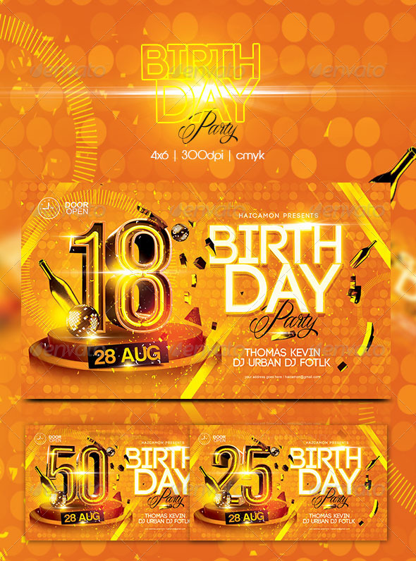 Birthday Party Flyer (Clubs & Parties)