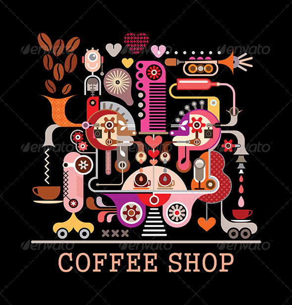 GraphicRiver Coffee Shop Vector Illustration 8414529 GraphicRiver Coffee Shop Vector Illustration 8414529