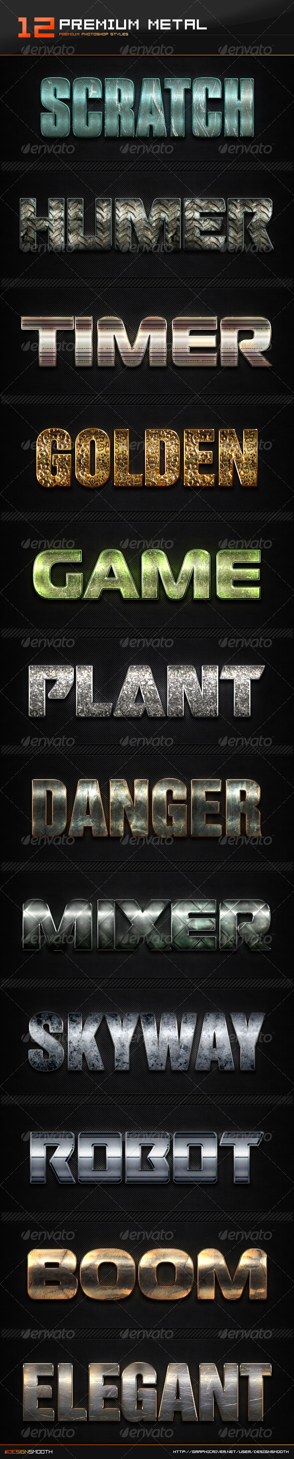 GraphicRiver 12 Premium Metal Styles 8368403 GraphicRiver 12 Premium Metal Styles 8368403