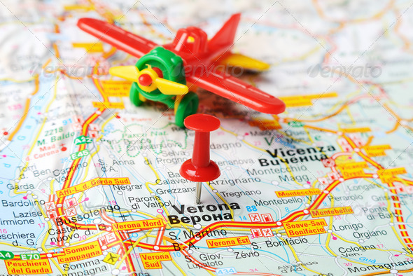 verona italy map airplane (Misc) Photo Download