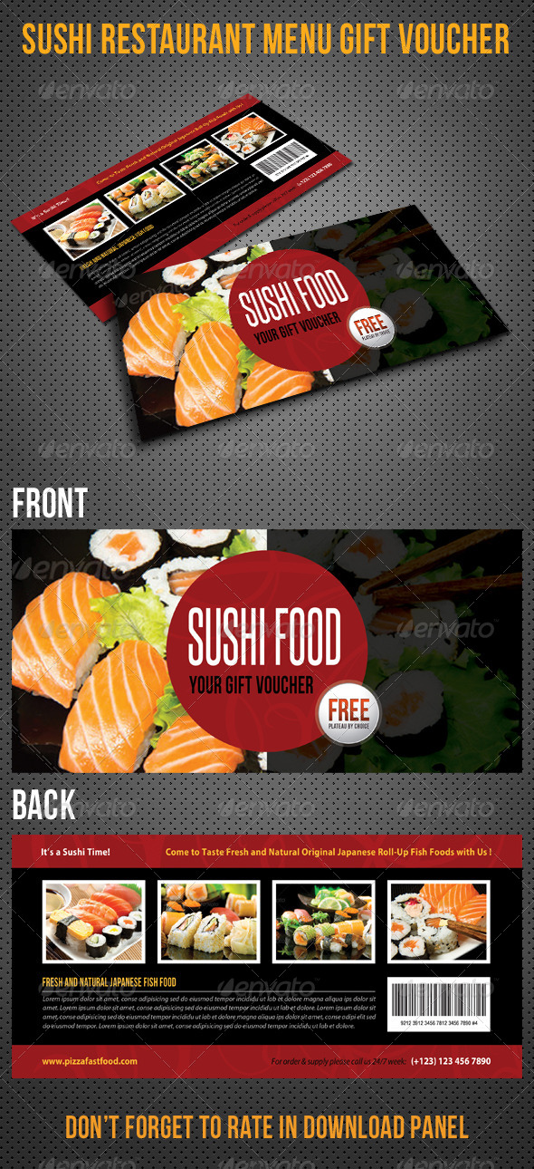 GraphicRiver Sushi Restaurant Menu Gift Voucher V23 8415826 GraphicRiver Sushi Restaurant Menu Gift Voucher V23 8415826