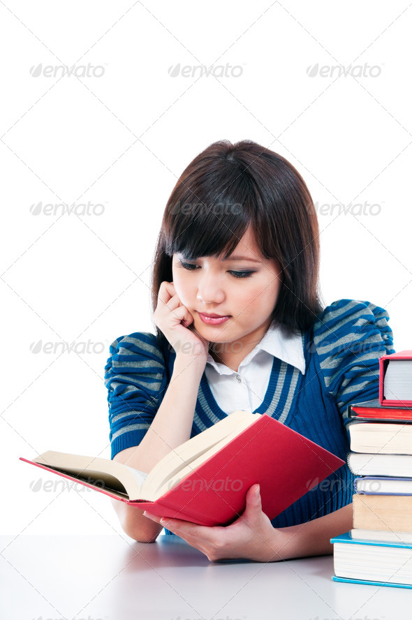 Casual Student Reading Book (Misc) Photo Download