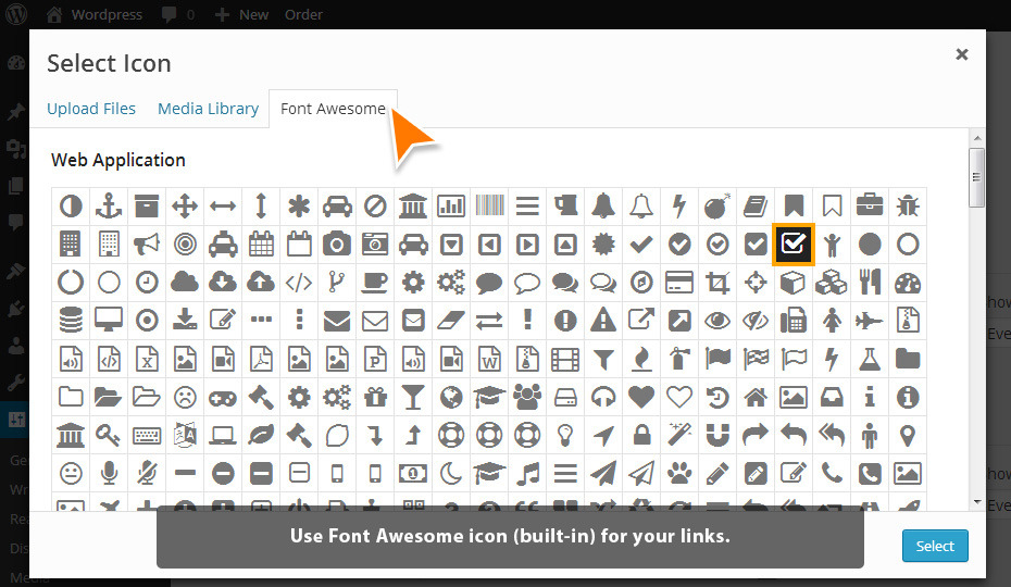 Use Font Awesome Icon for your links.