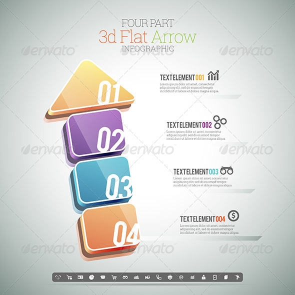 GraphicRiver Four Part 3D Flat Arrow Infographic 8417622 GraphicRiver Four Part 3D Flat Arrow Infographic 8417622