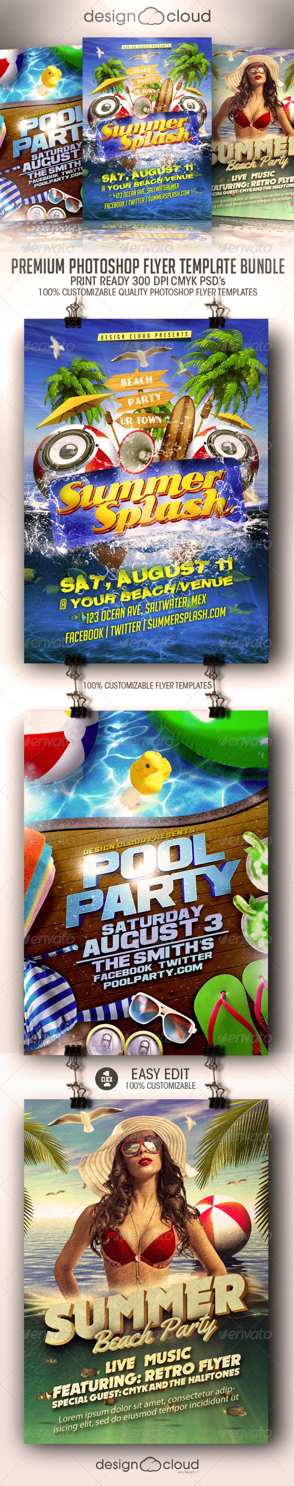 Summer Flyer Flyer Template Bundle Vol. 1