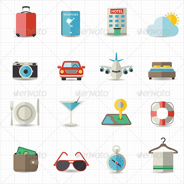 GraphicRiver Travel and Hotel Holiday Icons 8418183 GraphicRiver Travel and Hotel Holiday Icons 8418183