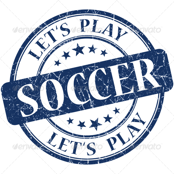 Soccer blue vintage grungy isolated round stamp (Misc) Photo Download