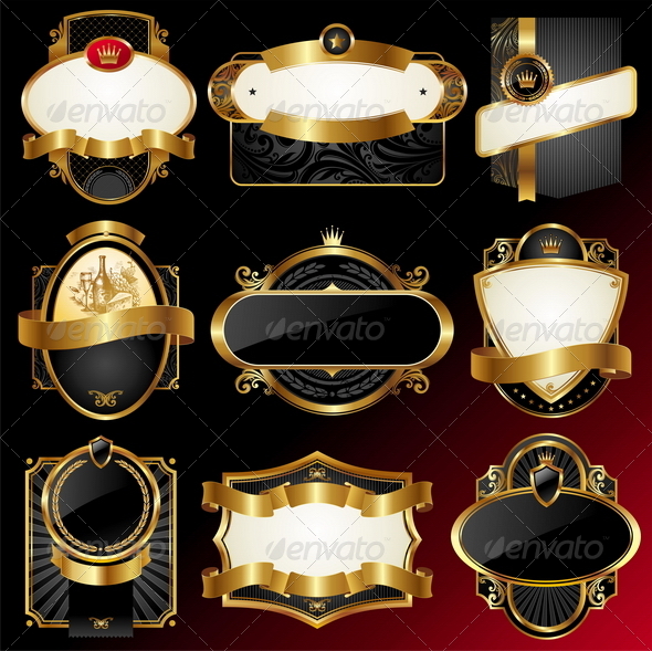 Decorative Ornate Golden Vector Frames Decorative Ornate Golden Vector Frames