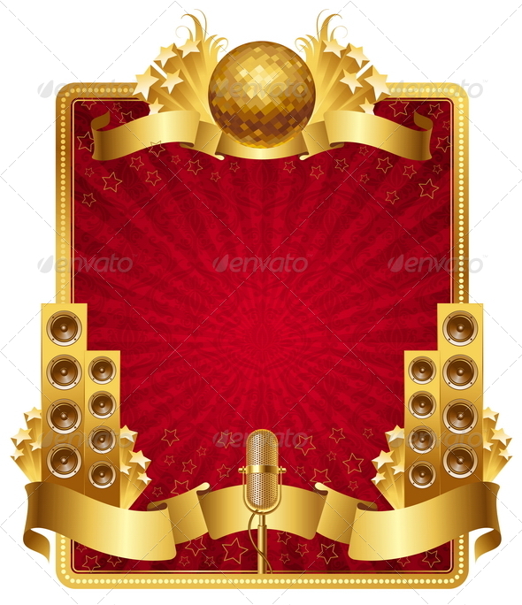 GraphicRiver Frame with Golden Musical Objects 8419662 GraphicRiver Frame with Golden Musical Objects 8419662