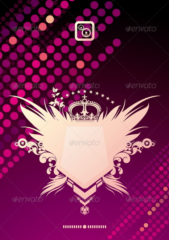 Glittering Background & Coat of Arms Glittering Background & Coat of Arms