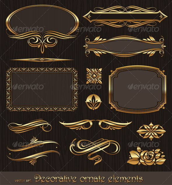 GraphicRiver Golden Decorative Design Elements & Page Decor 8419806 GraphicRiver Golden Decorative Design Elements & Page Decor 8419806