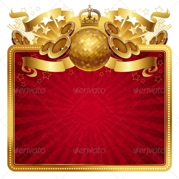 GraphicRiver Decorative Golden Frame with Loudspeaker 8419881 GraphicRiver Decorative Golden Frame with Loudspeaker 8419881