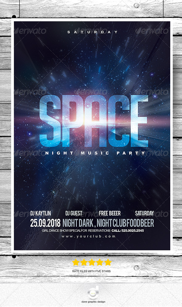 Flyer Space Music Night (Clubs & Parties)