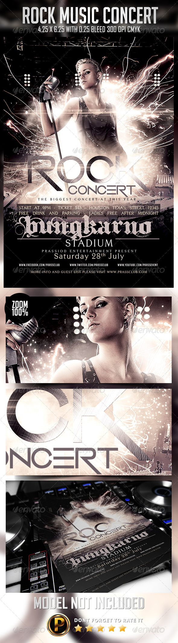 Rock Music Concert Flyer Template (Concerts)