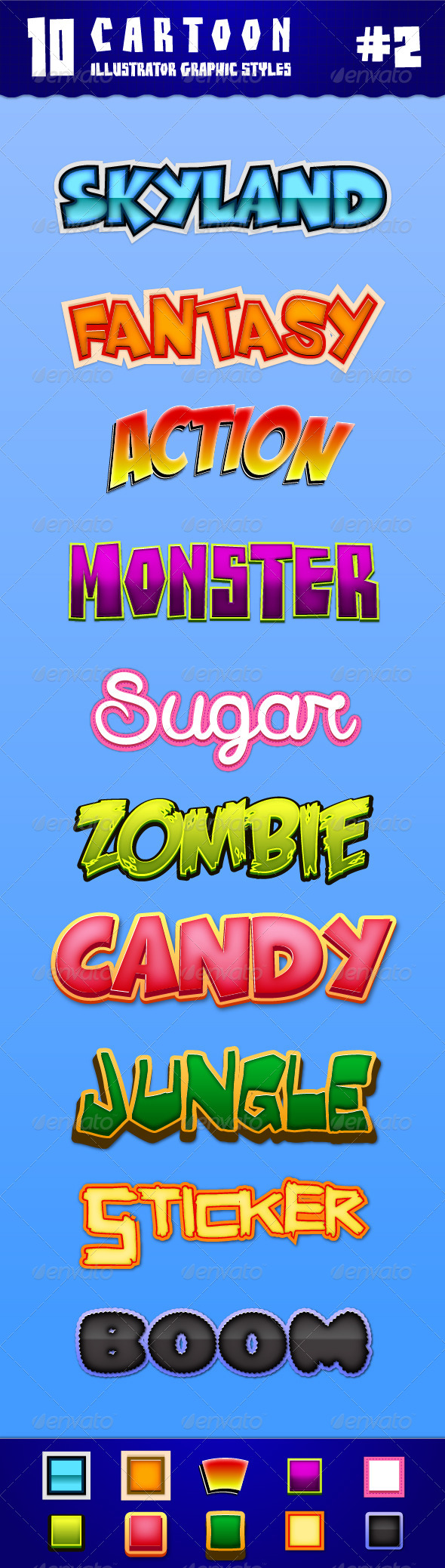 GraphicRiver 10 Cartoon Illustrator Graphic Styles #2 8422498 GraphicRiver 10 Cartoon Illustrator Graphic Styles #2 8422498