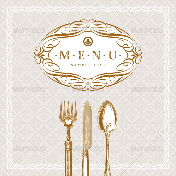 GraphicRiver Menu Design with Vintage Cutleries 8422738 GraphicRiver Menu Design with Vintage Cutleries 8422738