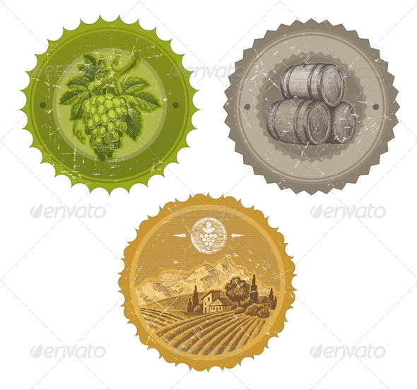 GraphicRiver Vintage Wine Labels with Hand Drawn Elements 8422756 GraphicRiver Vintage Wine Labels with Hand Drawn Elements 8422756