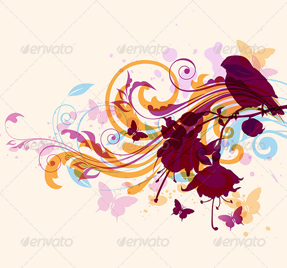 GraphicRiver Abstract Background with Bird 8422959 GraphicRiver Abstract Background with Bird 8422959