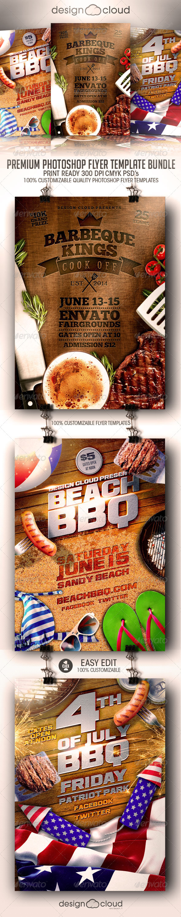 Summer BBQ Flyer Template Bundle